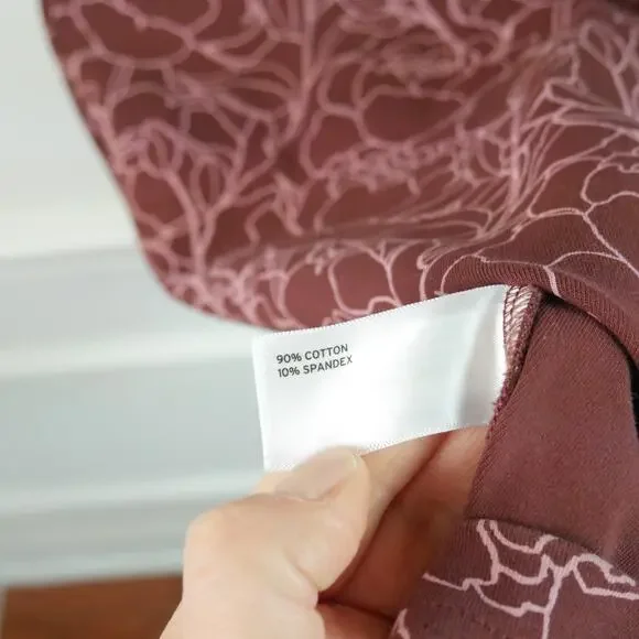 Duluth Trading Company Dress XL Brown Floral Stretch Cotton Pockets Short Sleeve - Picture 6 of 7